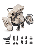 Peach 8 Biscotti Pushchair and Carrycot - Double 360 Car Seat Combo