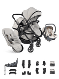 Peach 8 Taupe Pushchair and Carrycot - Double 360 Car Seat Combo