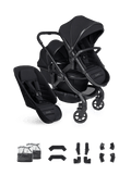 Peach 8 Black Pushchair and Carrycot - Double