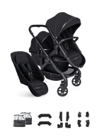 Peach 8 Black Pushchair and Carrycot - Double