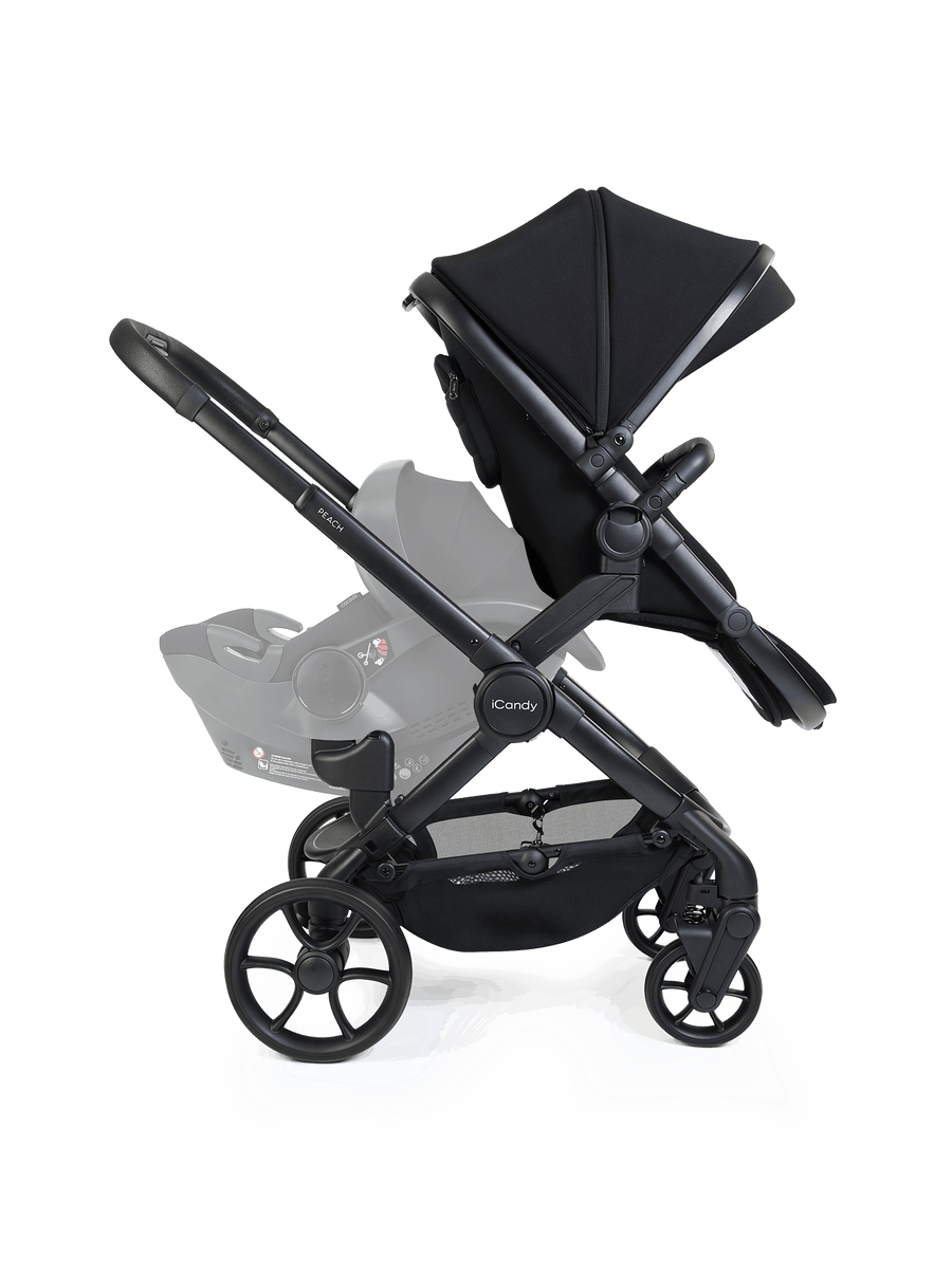 Peach 8 Black Pushchair and Carrycot - Double