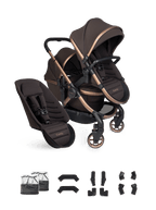 Peach 8 Pecan Pushchair and Carrycot - Double