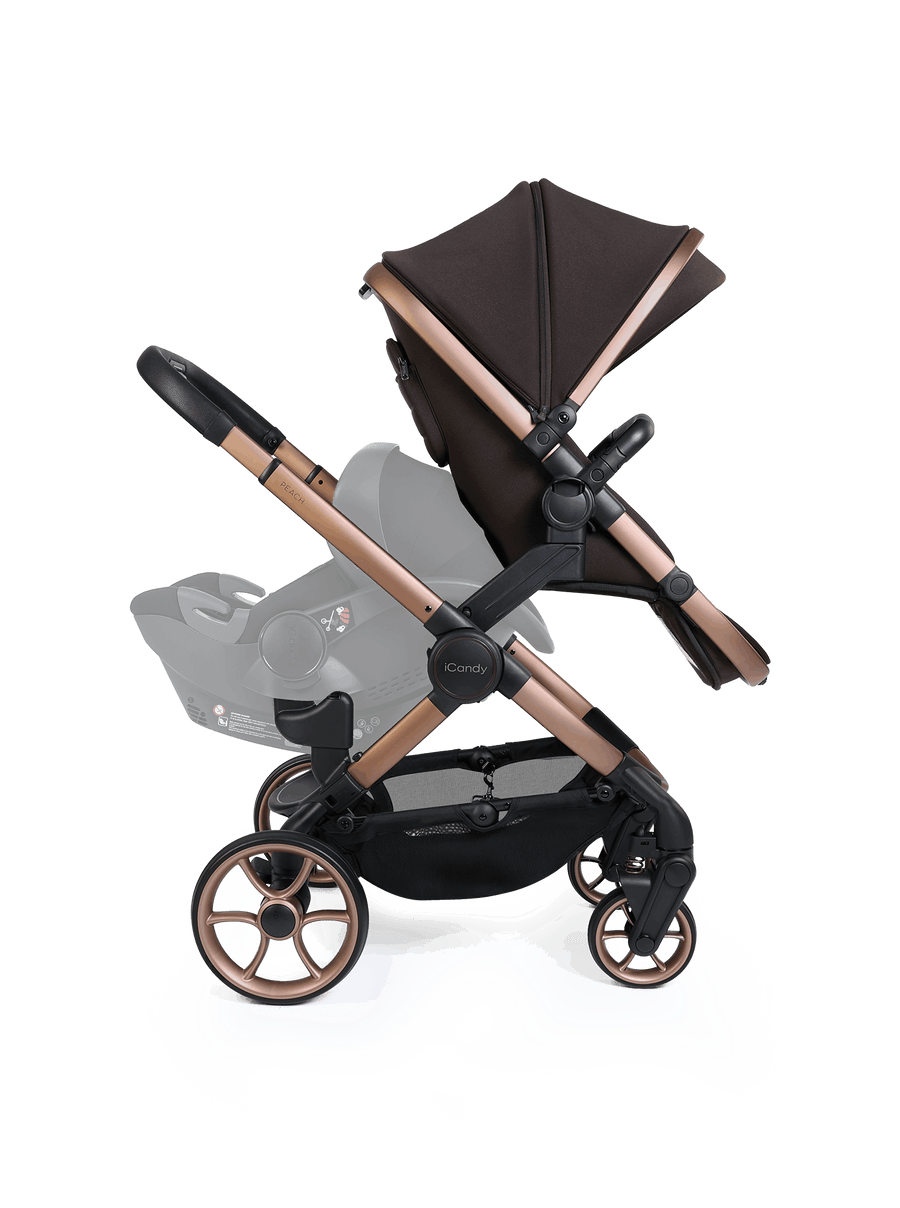 Peach 8 Pecan Pushchair and Carrycot - Double