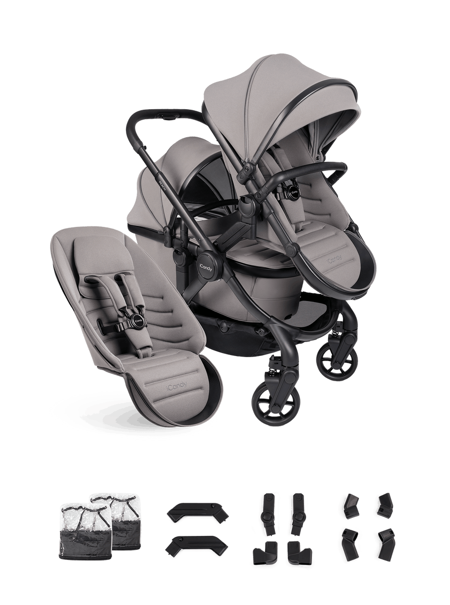 Peach 8 Porcini Pushchair and Carrycot - Double