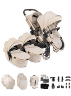 Peach 8 Biscotti Pushchair and Carrycot - Twin Pushchair Bundle
