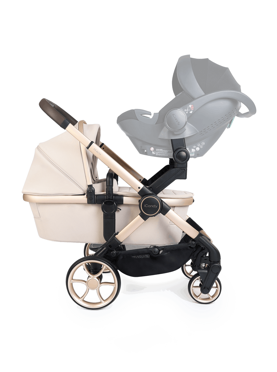 Peach 8 Biscotti Pushchair and Carrycot - Twin Pushchair Bundle