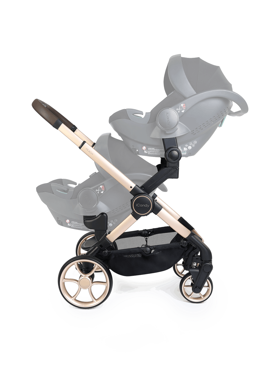 Peach 8 Biscotti Pushchair and Carrycot - Twin Pushchair Bundle
