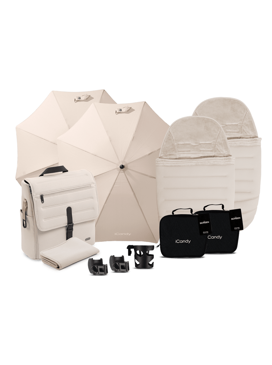 Peach 8 Biscotti Pushchair and Carrycot - Twin Pushchair Bundle