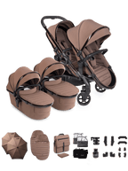 Peach 8 Coco Pushchair and Carrycot - Twin Pushchair Bundle