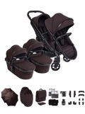 Peach 8 Coffee Bean Pushchair and Carrycot - Twin Pushchair Bundle
