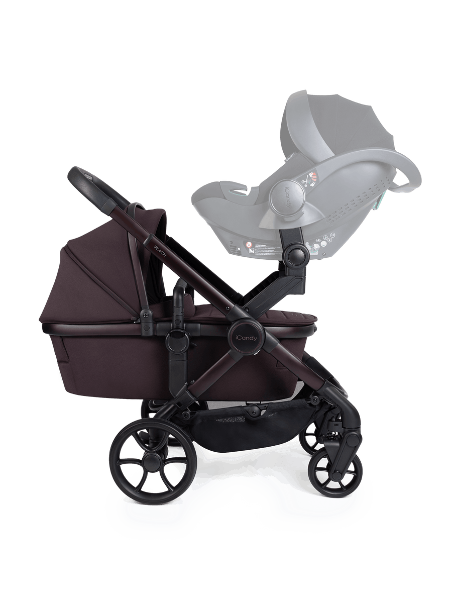Peach 8 Coffee Bean Pushchair and Carrycot - Twin Pushchair Bundle