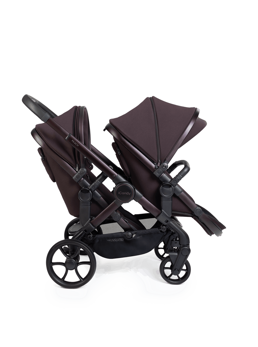 Peach 8 Coffee Bean Pushchair and Carrycot - Twin Pushchair Bundle