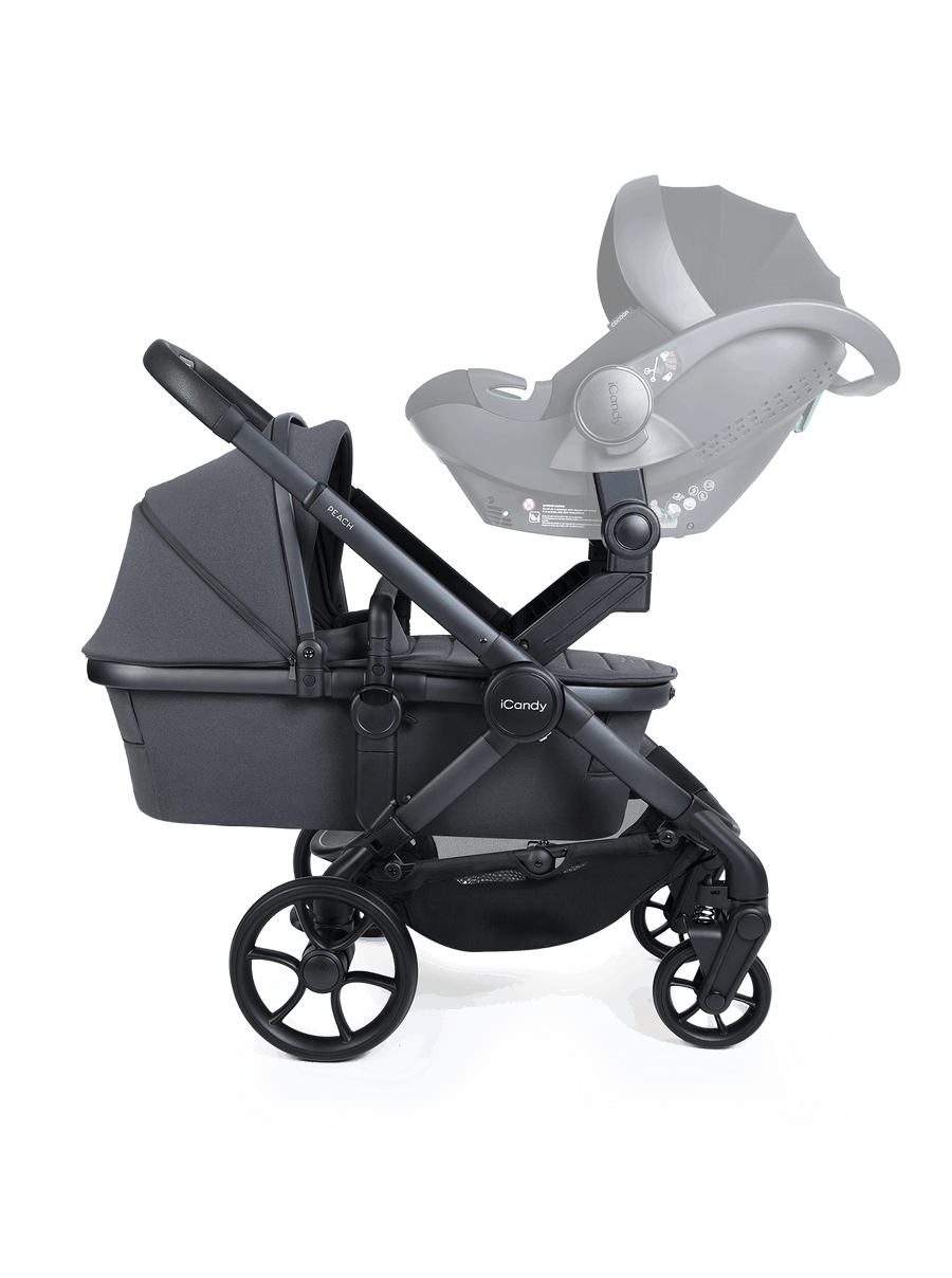 Peach 8 Grey Pushchair and Carrycot - Twin Pushchair Bundle