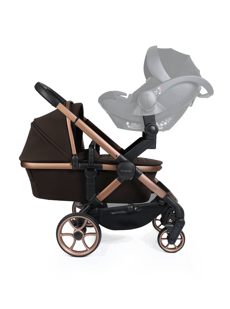 Peach 8 Pecan Pushchair and Carrycot - Twin Pushchair Bundle