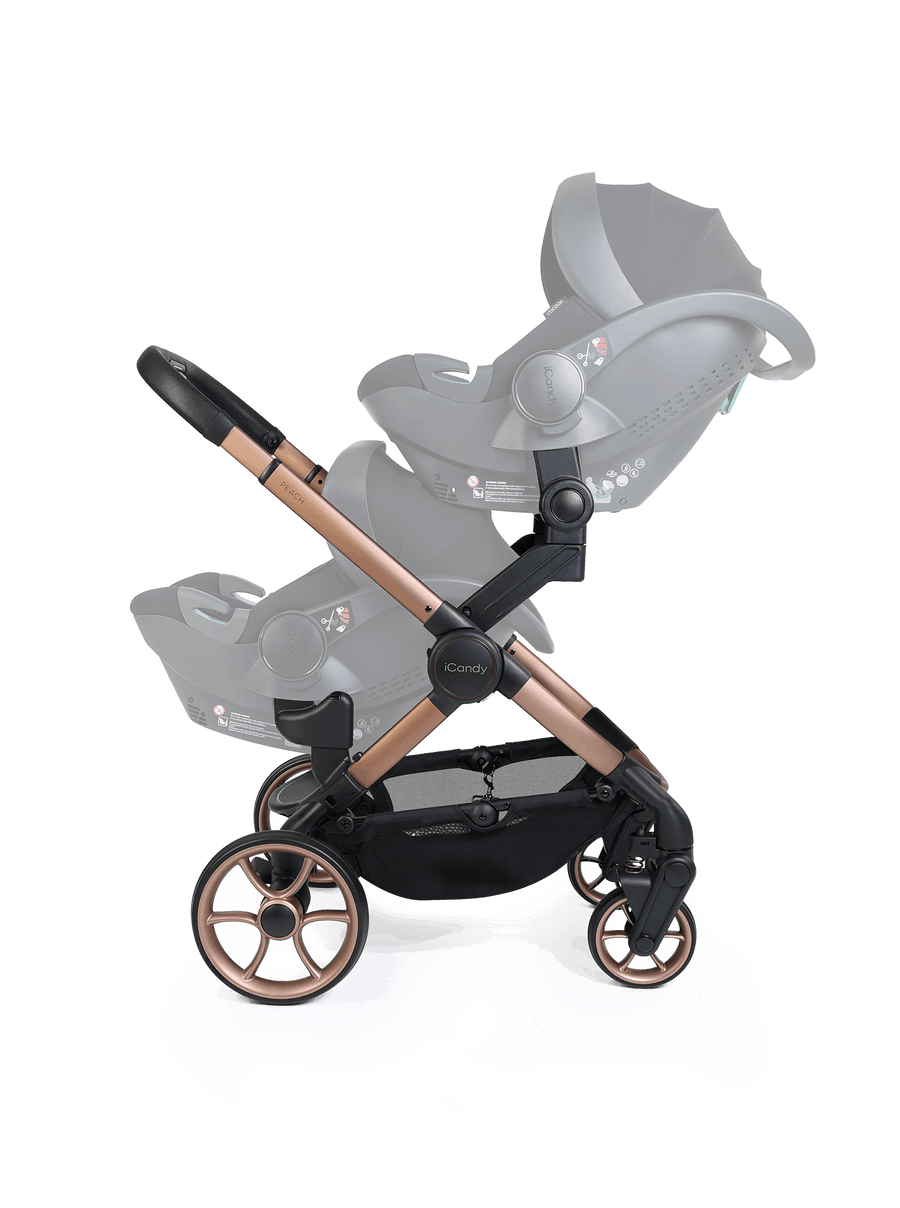 Peach 8 Pecan Pushchair and Carrycot - Twin Pushchair Bundle