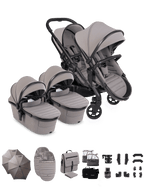 Peach 8 Porcini Pushchair and Carrycot - Twin Pushchair Bundle