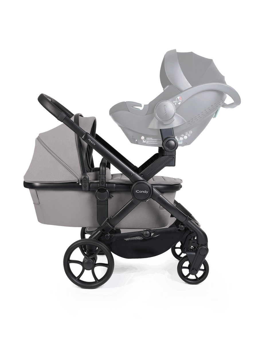 Peach 8 Porcini Pushchair and Carrycot - Twin Pushchair Bundle