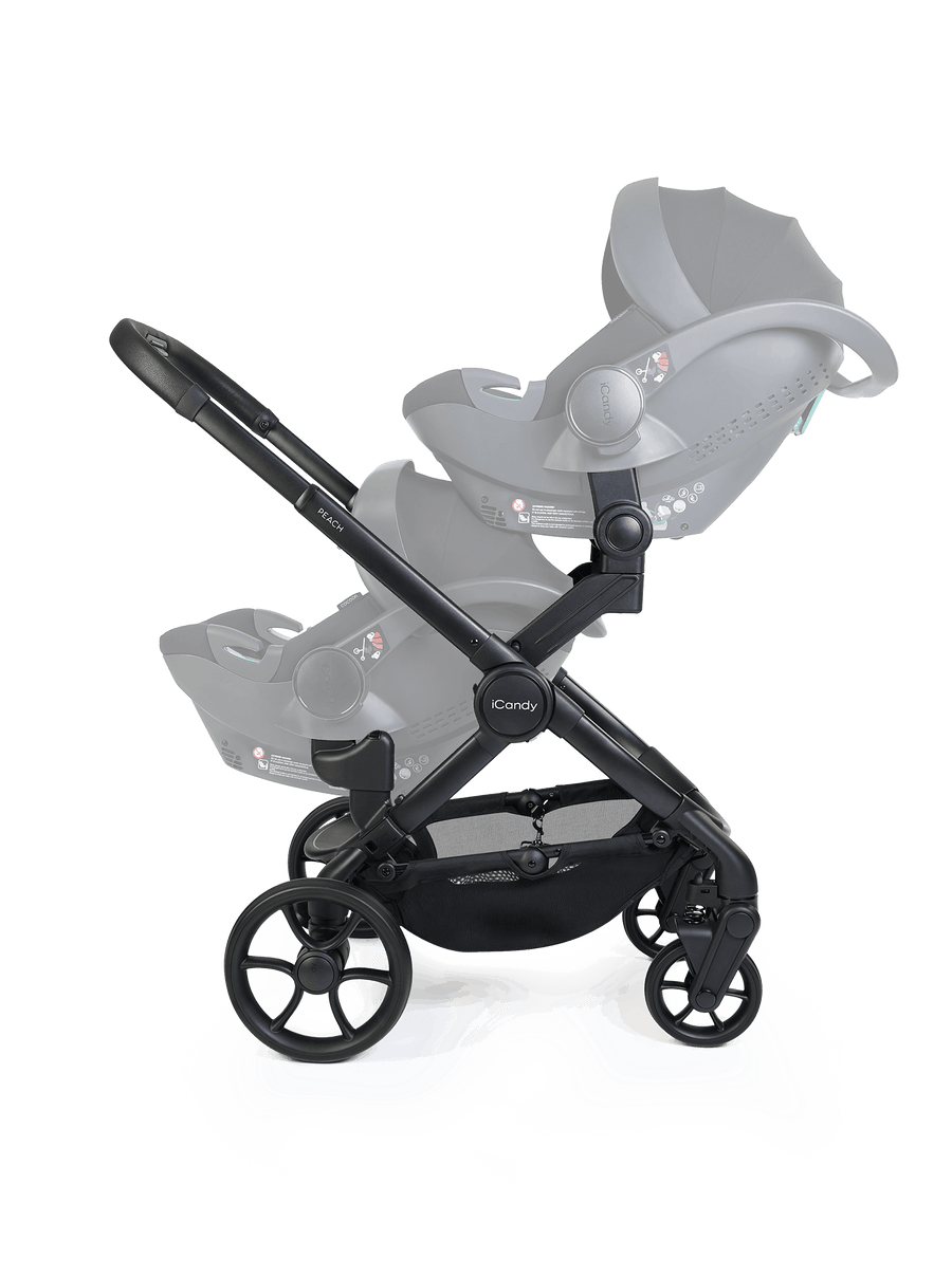Peach 8 Porcini Pushchair and Carrycot - Twin Pushchair Bundle