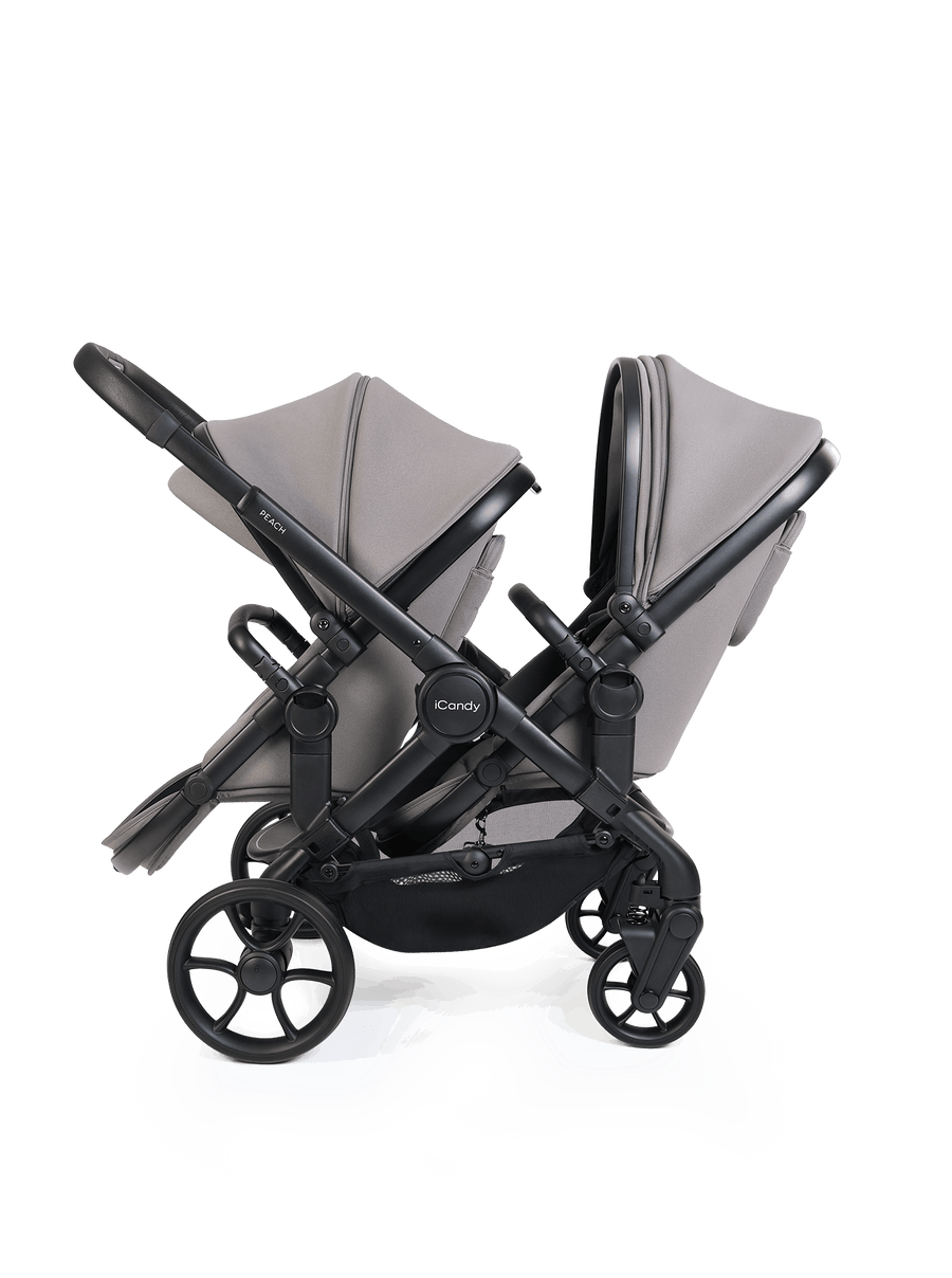 Peach 8 Porcini Pushchair and Carrycot - Twin Pushchair Bundle