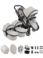 Peach 8 Taupe Pushchair and Carrycot - Twin Pushchair Bundle
