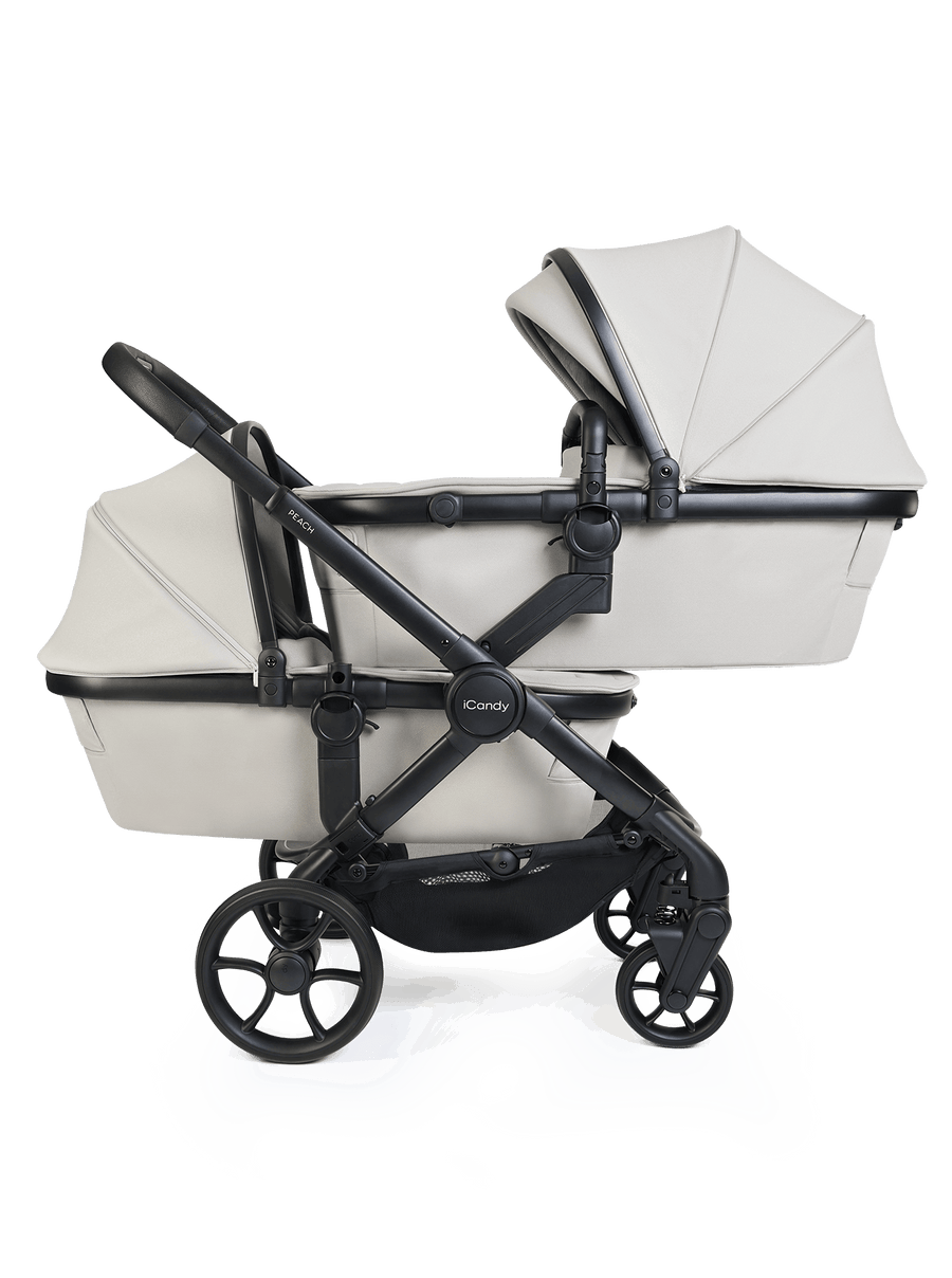 Peach 8 Taupe Pushchair and Carrycot - Twin Pushchair Bundle