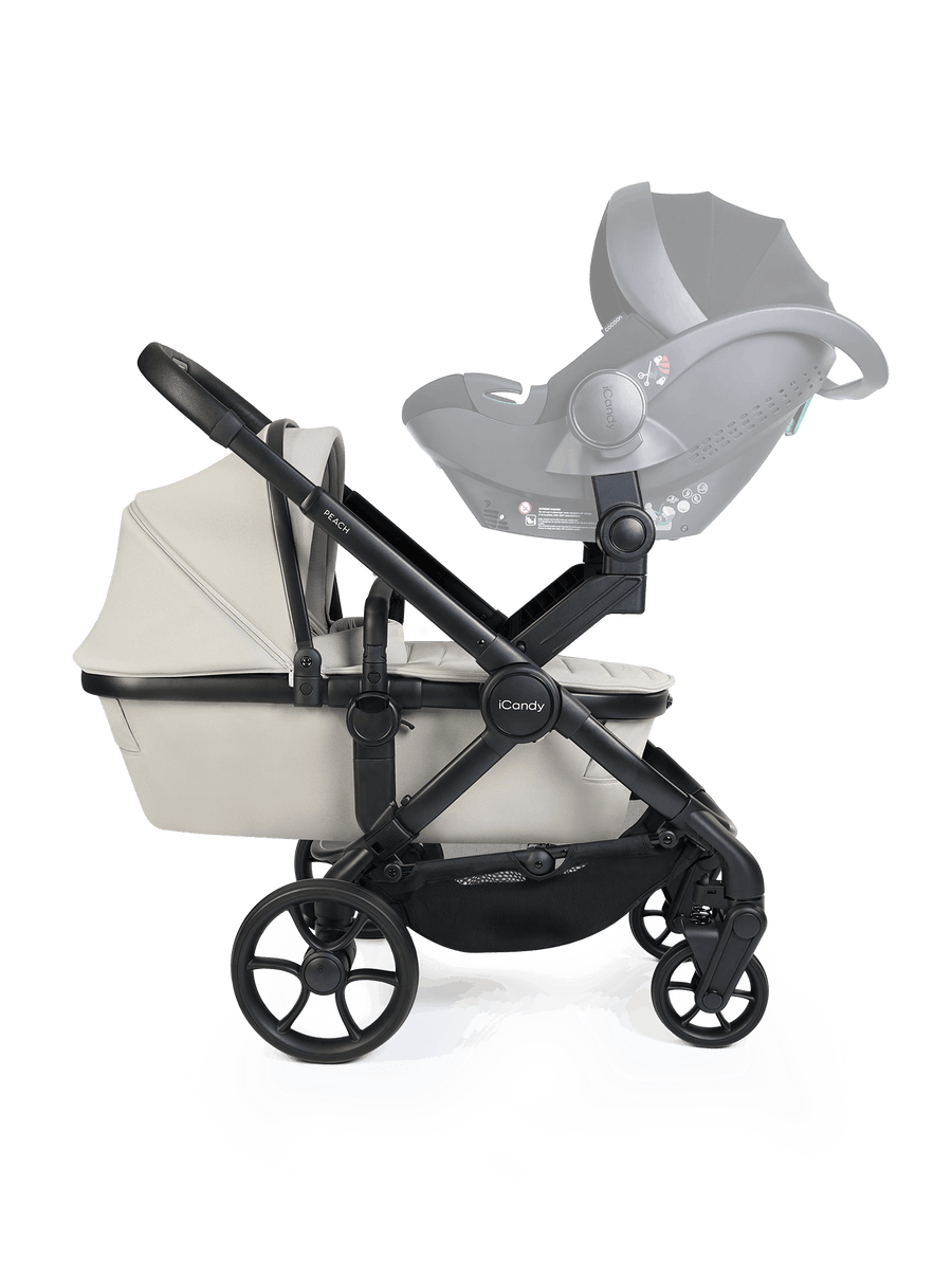 Peach 8 Taupe Pushchair and Carrycot - Twin Pushchair Bundle