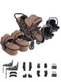Peach 8 Coco Pushchair and Carrycot - Twin 360 Car Seat Combo