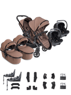 Peach 8 Coco Pushchair and Carrycot - Twin 360 Car Seat Combo