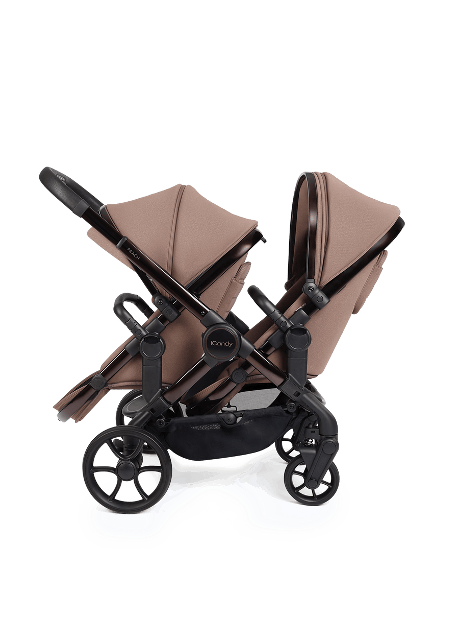 Peach 8 Coco Pushchair and Carrycot - Twin 360 Car Seat Combo