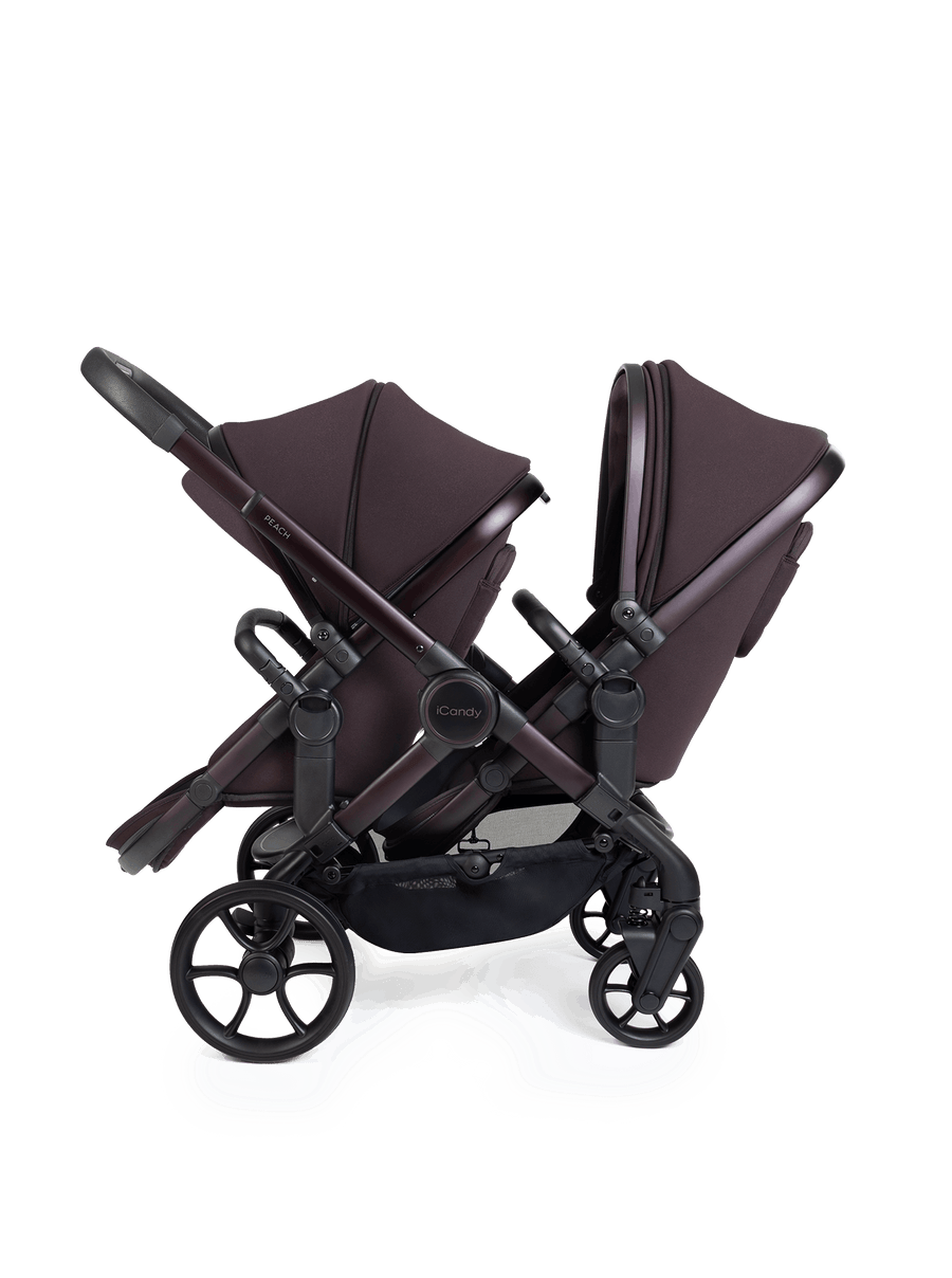 Peach 8 Coffee Bean Pushchair and Carrycot - Twin 360 Car Seat Combo