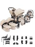 Peach 8 Biscotti Pushchair and Carrycot - Twin 360 Car Seat Combo
