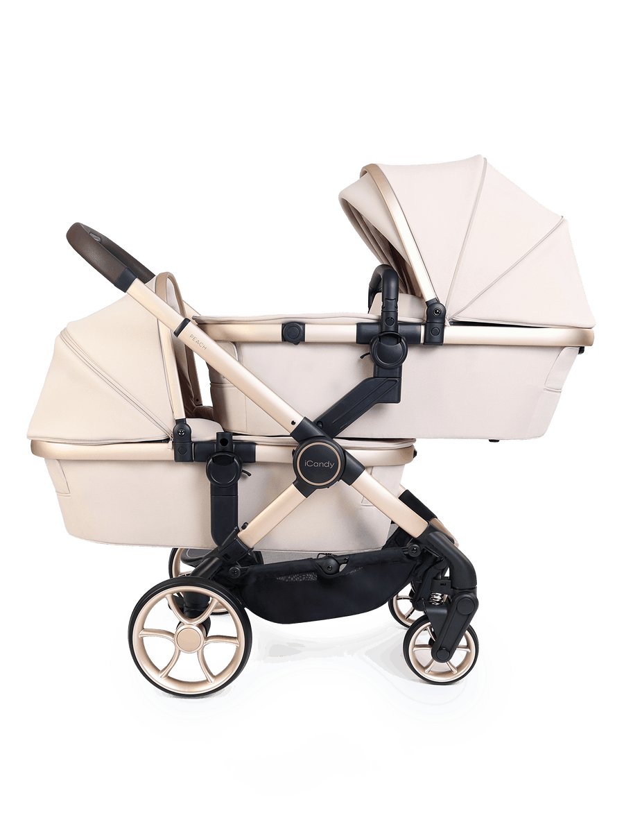Peach 8 Biscotti Pushchair and Carrycot - Twin 360 Car Seat Combo