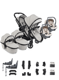 Peach 8 Taupe Pushchair and Carrycot - Twin 360 Car Seat Combo