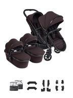 Peach 8 Coffee Bean Pushchair and Carrycot - Twin