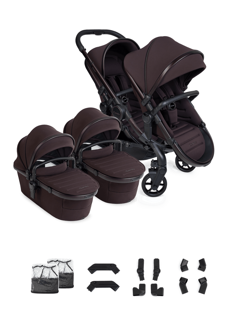Peach 8 Coffee Bean Pushchair and Carrycot - Twin
