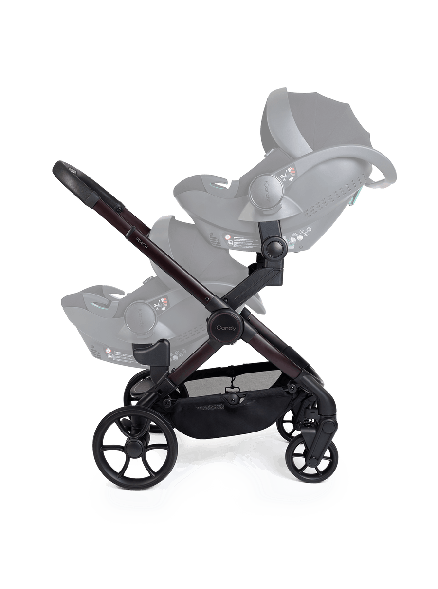 Peach 8 Coffee Bean Pushchair and Carrycot - Twin