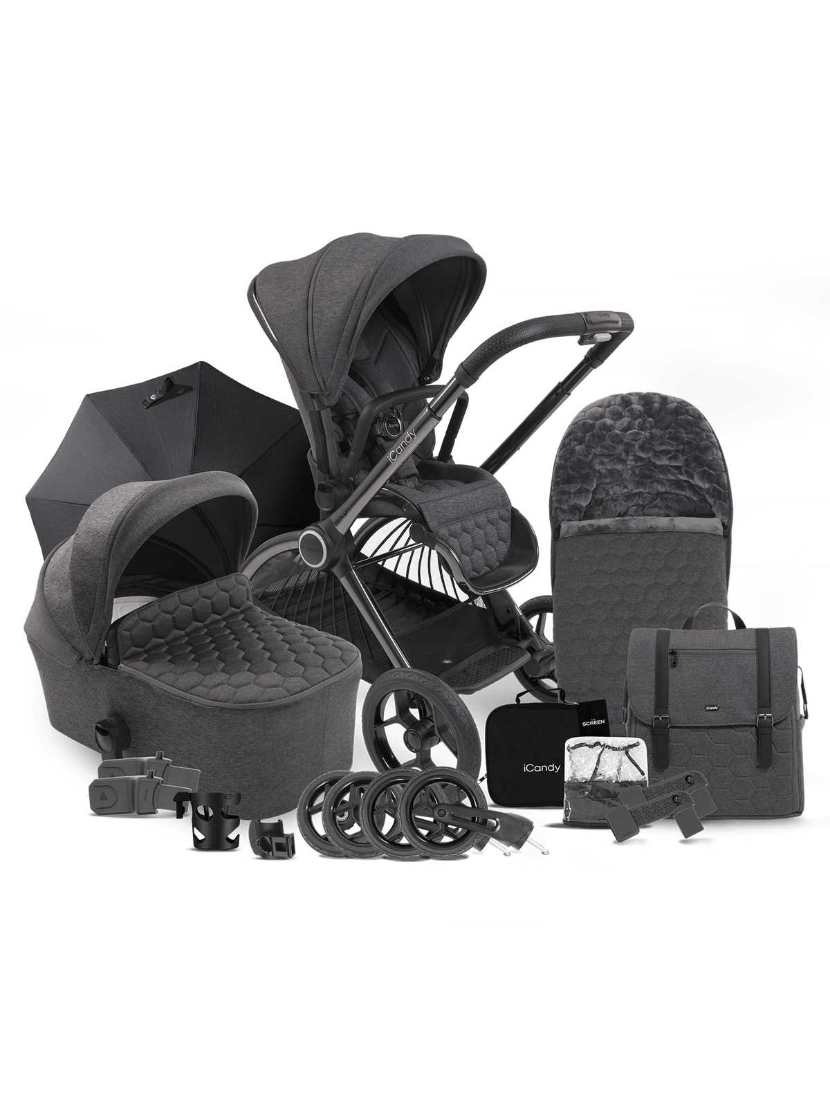 Core Pushchair & Carrycot Bundle in Dark Grey - iCandy – iCandy World