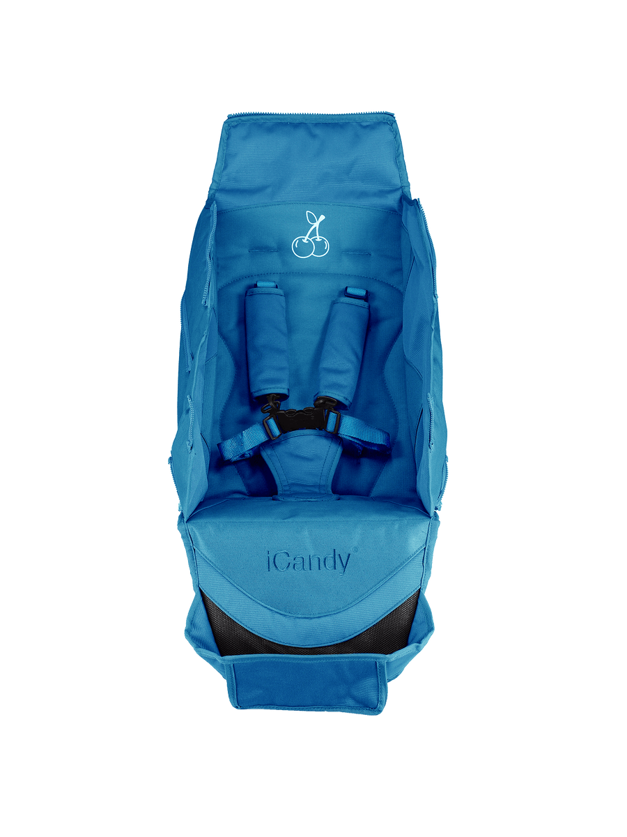 Cherry Berry Blue Seat Unit Fabric