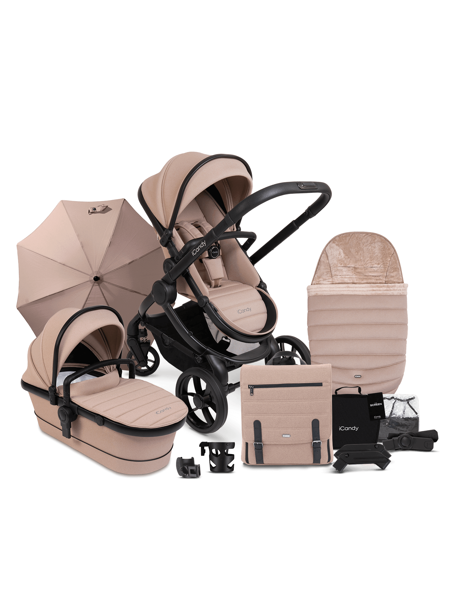 Peach 7 Cookie Pushchair and Carrycot - Complete Bundle