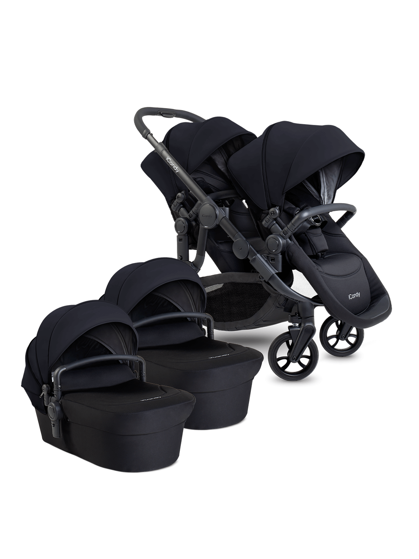 Orange 4 Twin Pushchair Bundle - Black Edition | iCandy – iCandy World