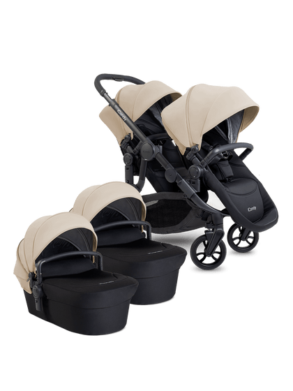 Orange 4 Latte Pushchair Bundle - Twin