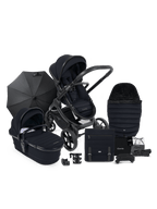 Peach 7 Black Pushchair and Carrycot - Complete Bundle
