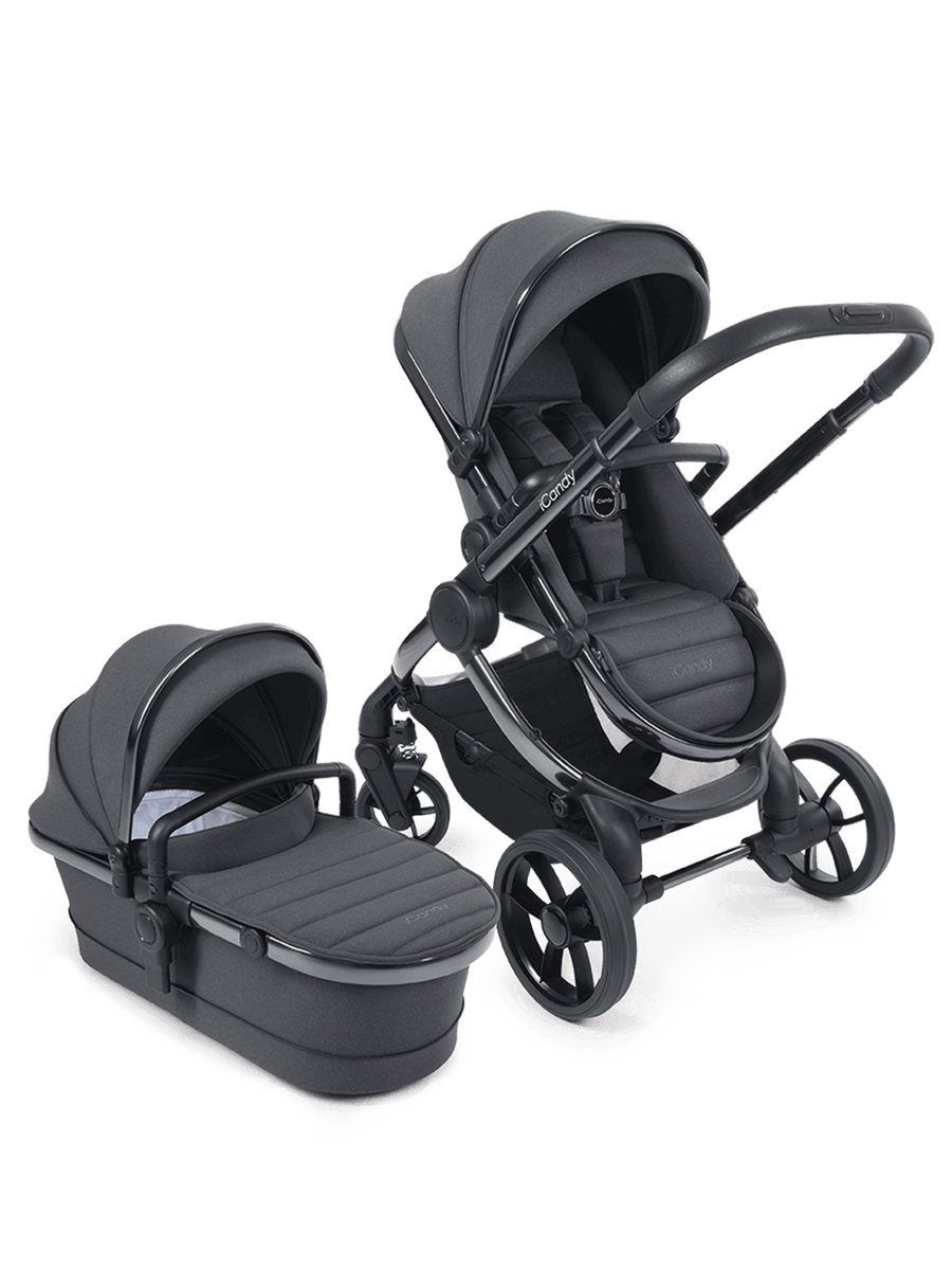 Peach 7 Dark Grey Pushchair and Carrycot