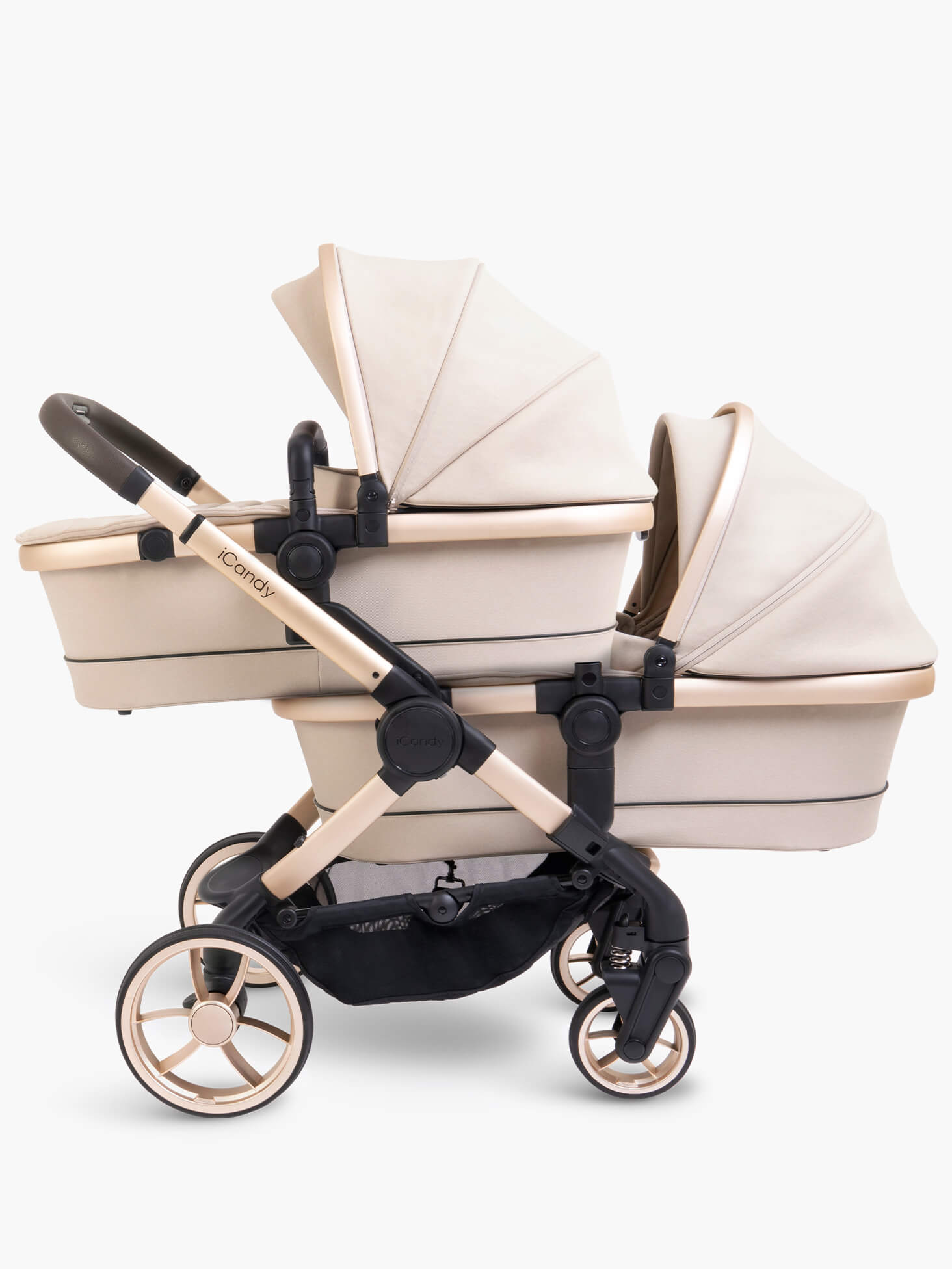 Peach 7 Twin Pushchair Carrycot in Biscotti iCandy iCandy World