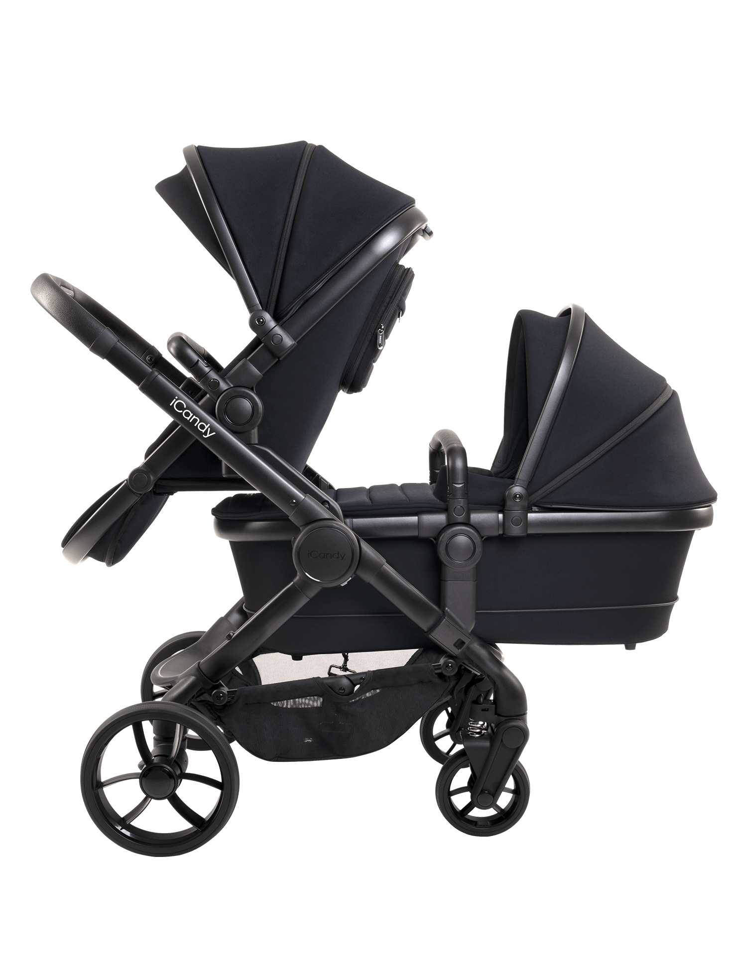 Peach 7 Black Pushchair and Carrycot - Double