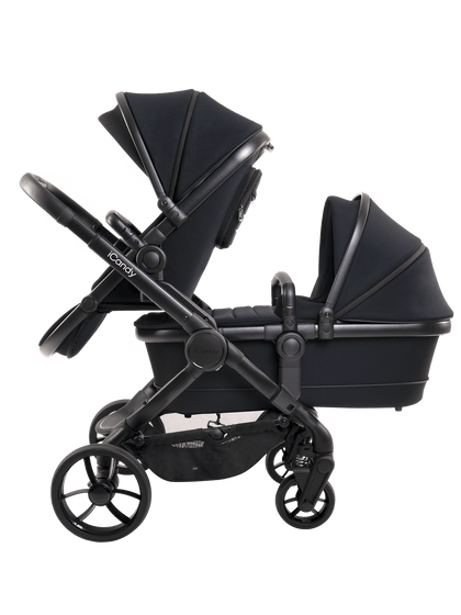 Peach 7 Black Pushchair and Carrycot - Double