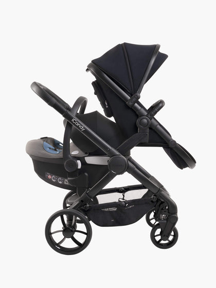 Peach 7 Black Pushchair and Carrycot - Double