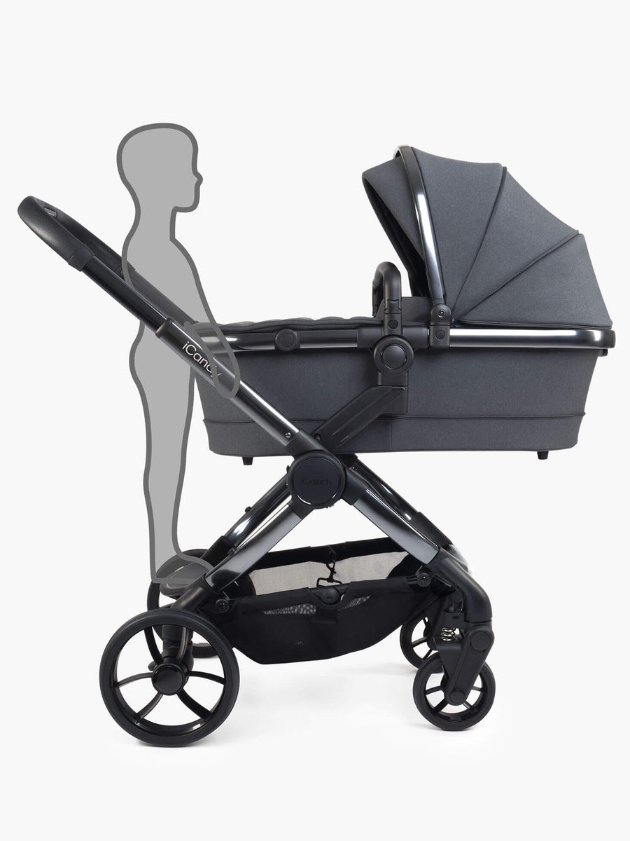 Peach 7 Dark Grey Pushchair and Carrycot - Complete Car Seat Bundle
