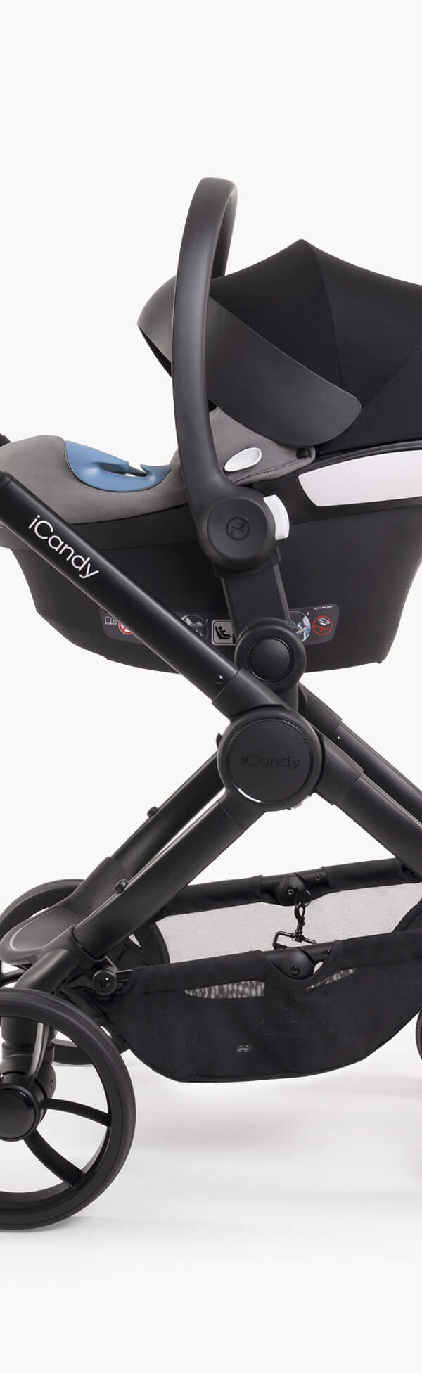 Peach 7 Black Pushchair and Carrycot - Complete Bundle