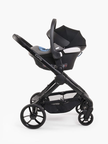 Peach 7 Black Pushchair and Carrycot - Complete Bundle